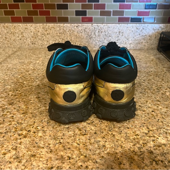 black, gold, and teal chanel sneakers - Picture 3 of 5
